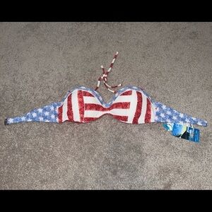 American Flag NWT Strapless / Adjustable Halter Bathing Suit Top Only - L